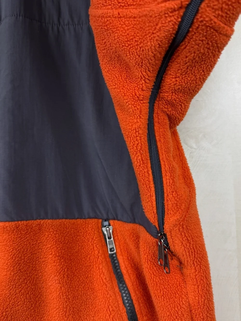 The North Face Men’s Denali Polartec Fleece Full Zip Jacket Orange Gray XL